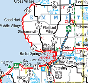 Proposed changes to M-131 from a 1960 State Highway Dept map