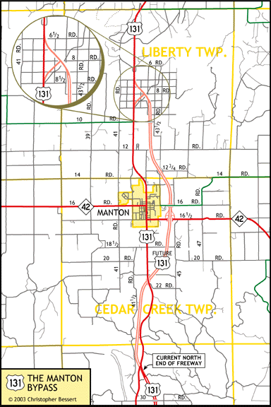 US-131 Manton Bypass Map, 2002-2003
