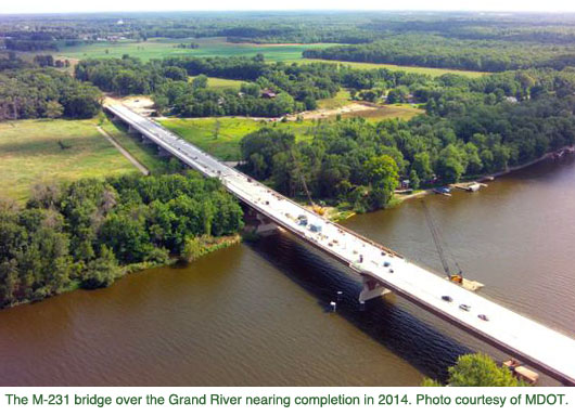 M-231 Grand River bridge under construction