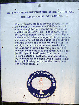 Polar-Equator Trail sign at Fife Lake State Roadside Park
