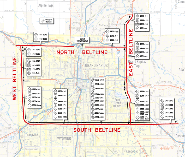 Former M-114 Route Map