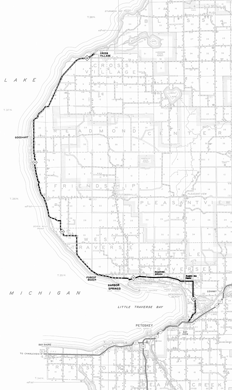 Former M-131 Route Map, 1950s