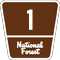 Federal Forest Highway 1 route marker