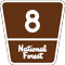 Federal Forest Highway 8 route marker