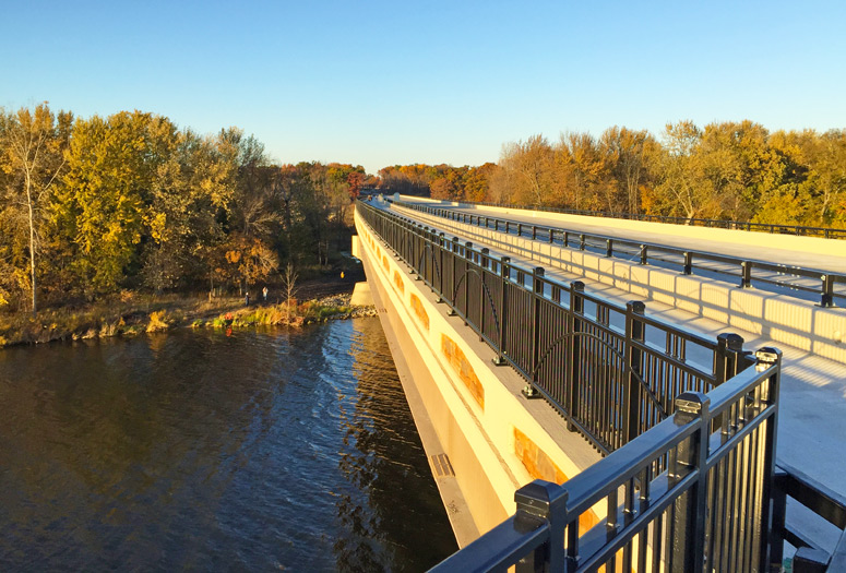 Part of the non-motorized path on the M-231 Grand River bridge.