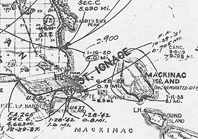 Snippet of Mackinac County State Trunkline Determination Map, Michigan State Highway Department