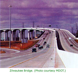 Zilwaukee Bridge photo, courtesy MDOT.
