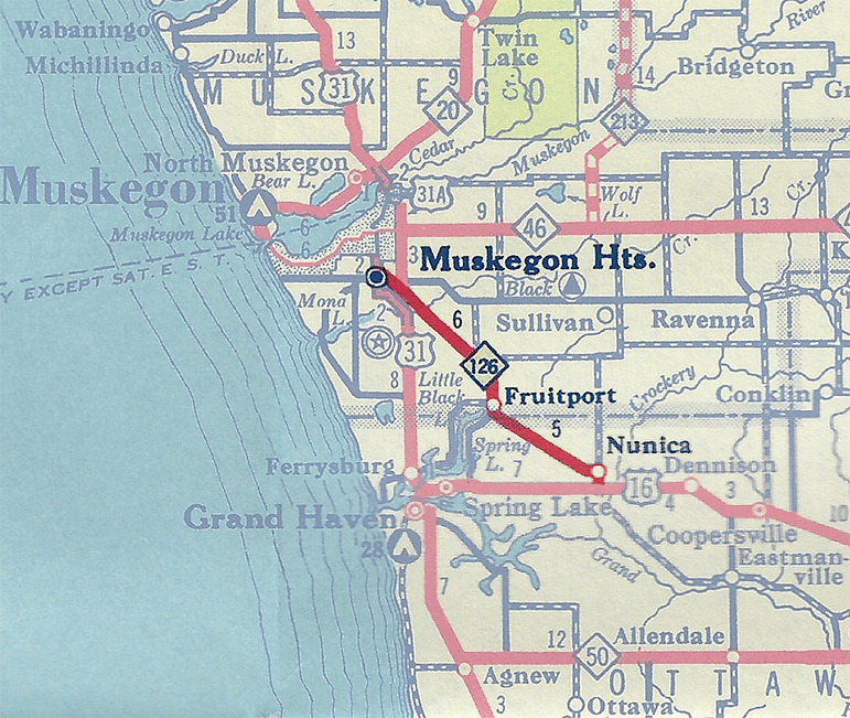 Former M-126 Route Map