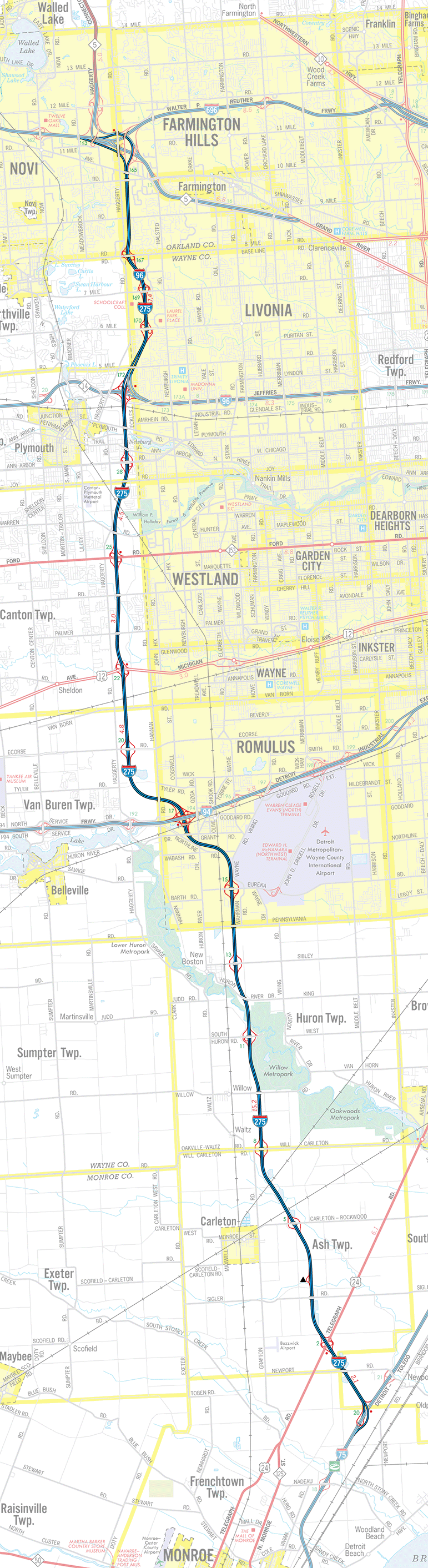 I-275 Route Map