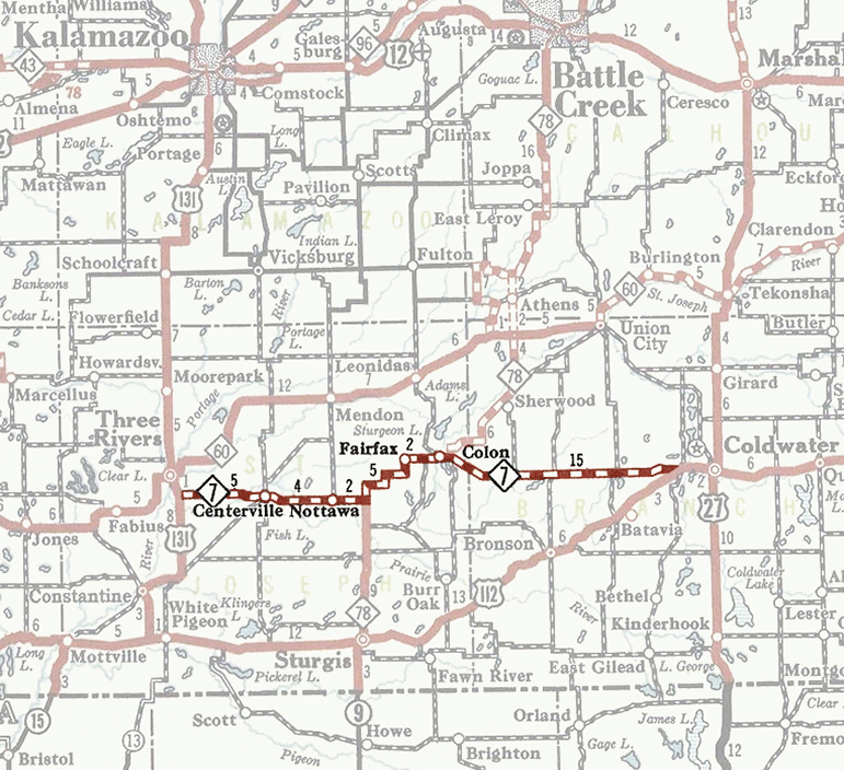 Former M-7 Route Map