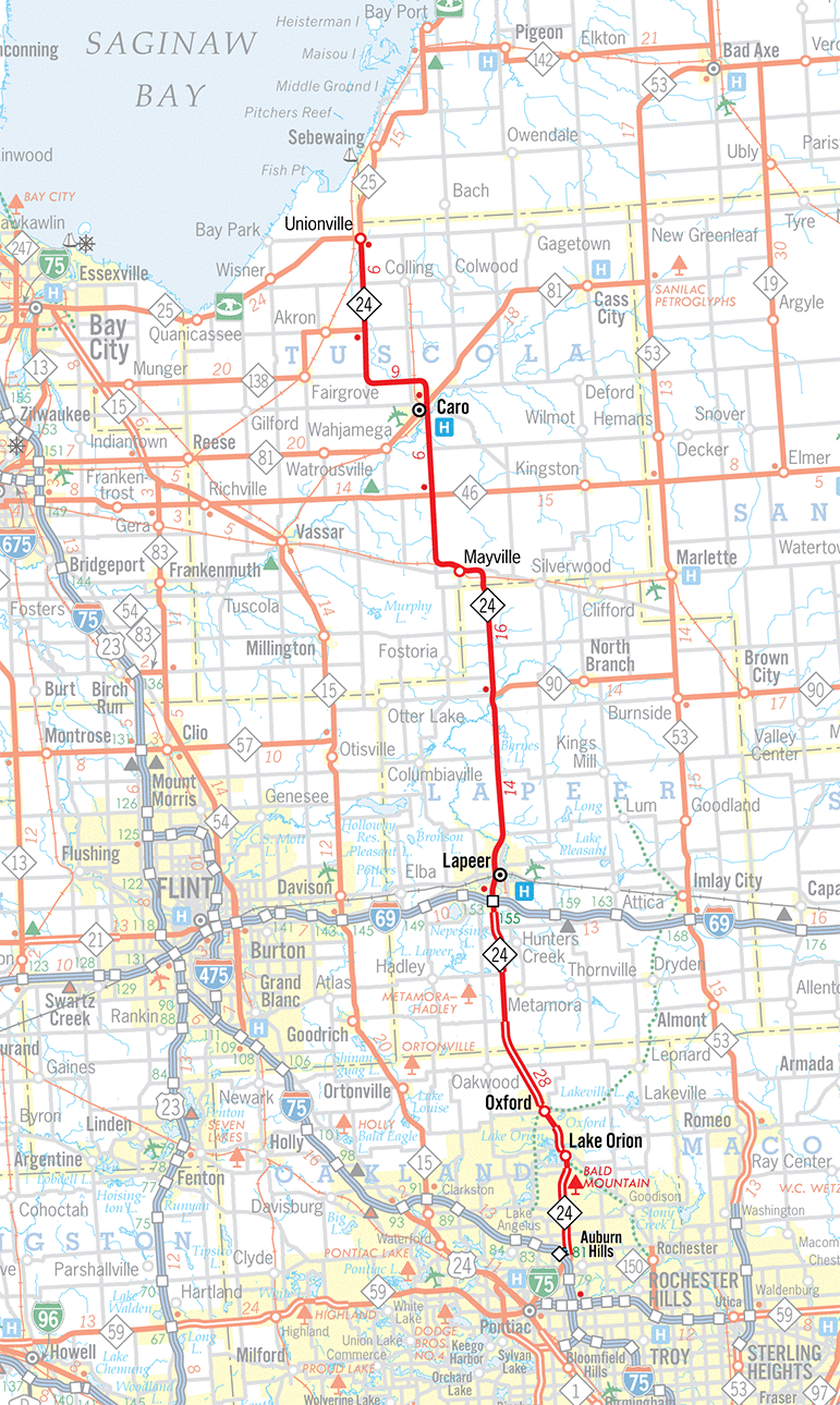 M-24 Route Map