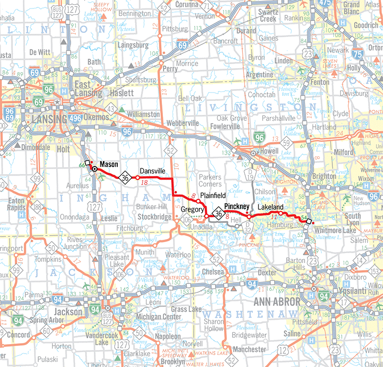 M-36 Route Map