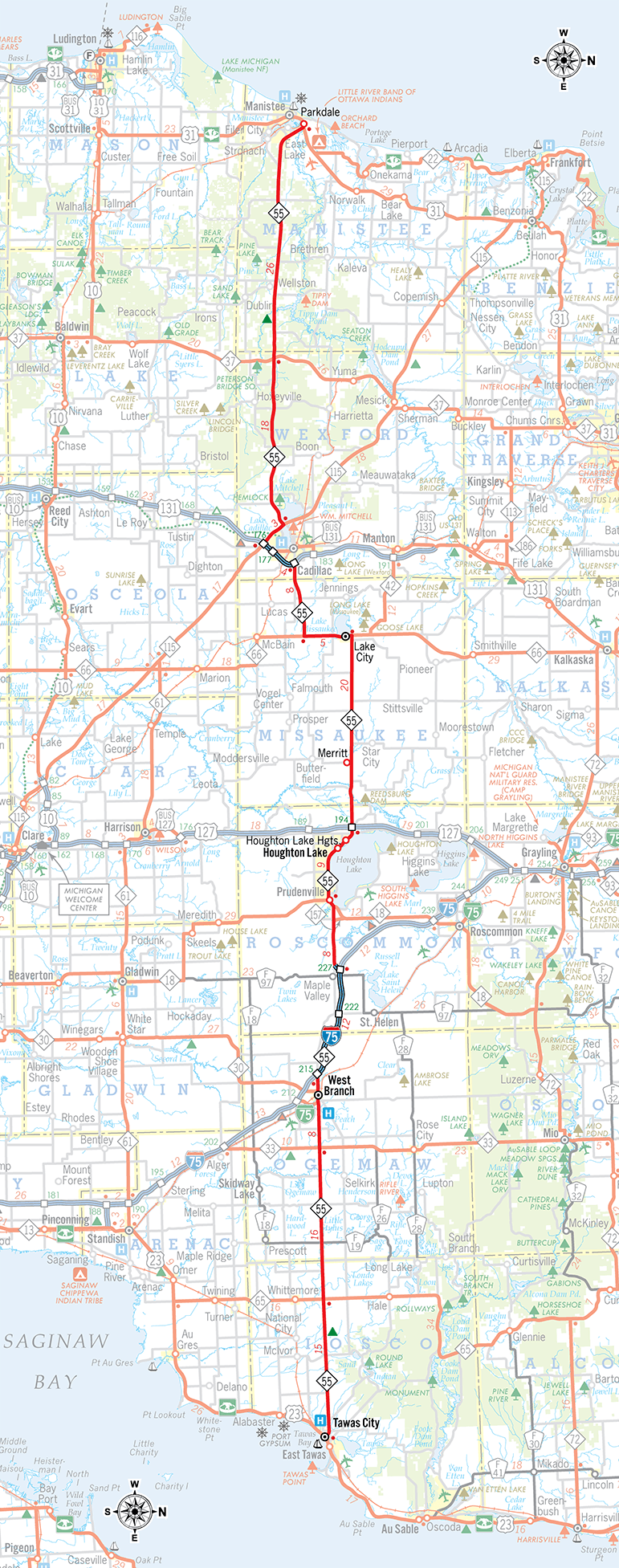M-55 Route Map