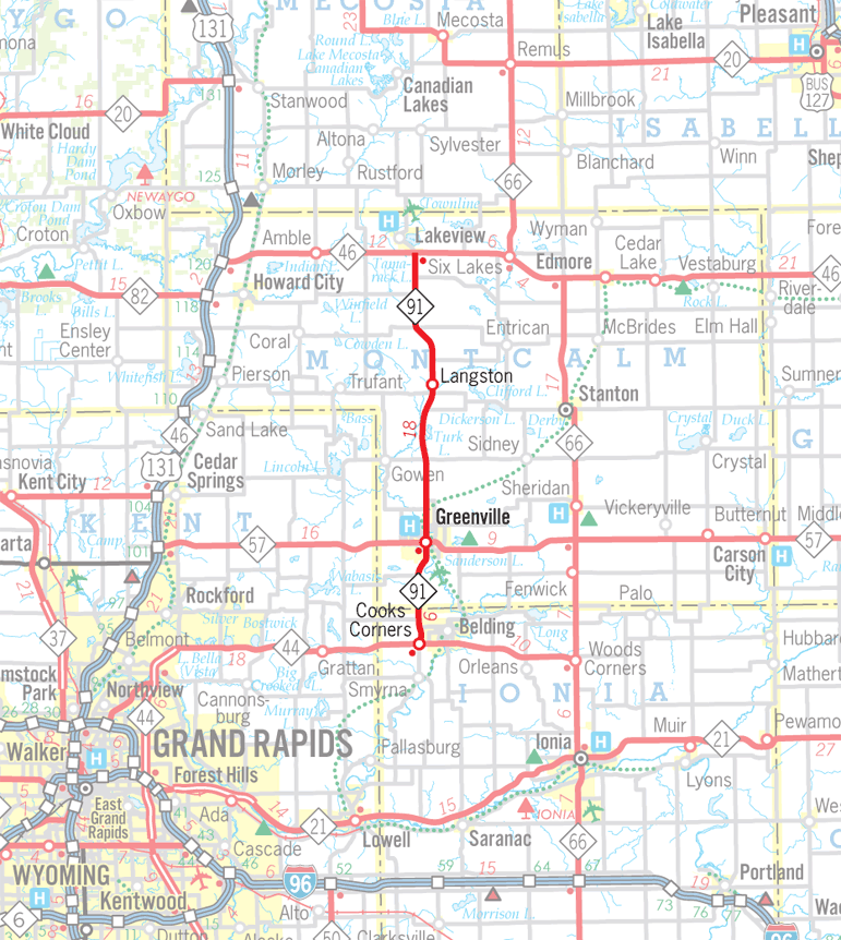 M-91 Route Map