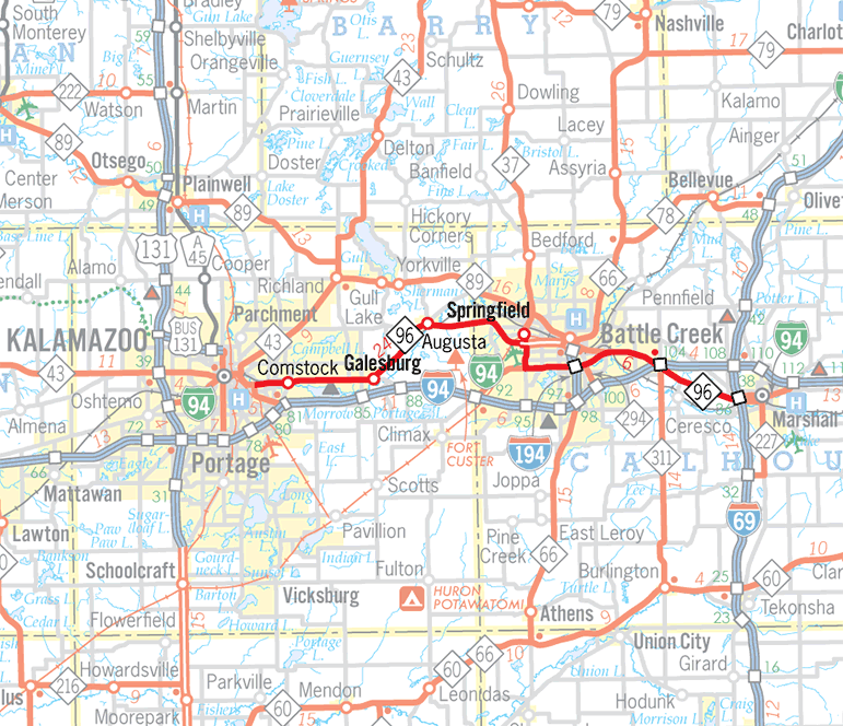 M-96 Route Map