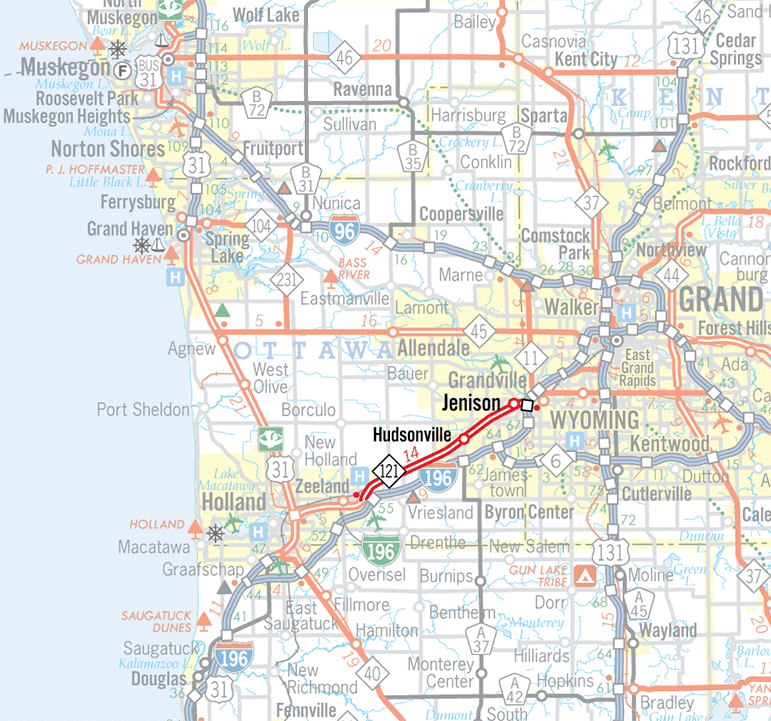 M-121 Route Map