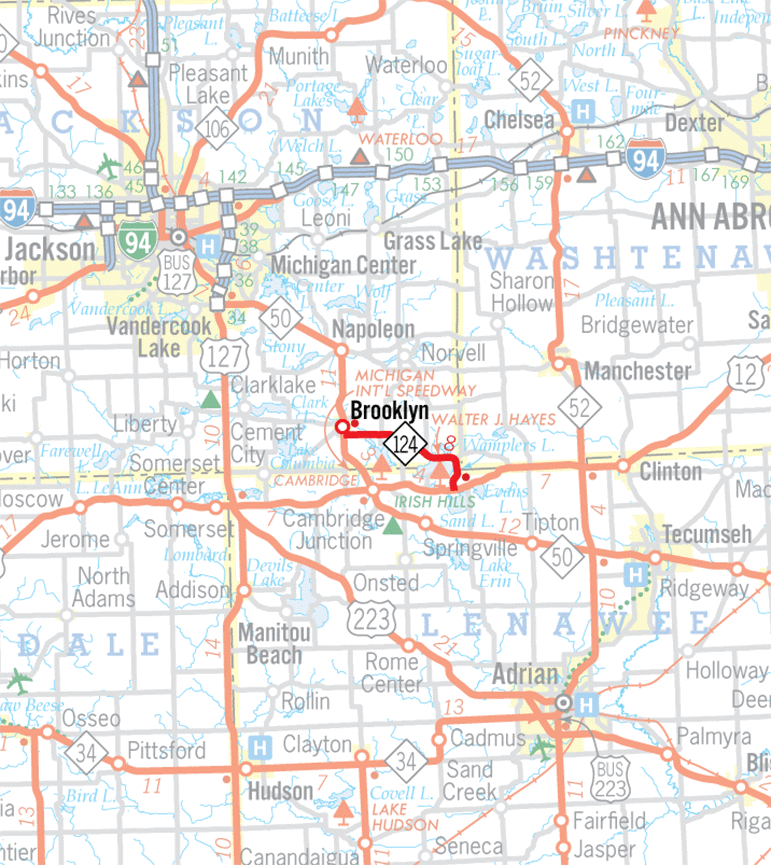 M-124 Route Map