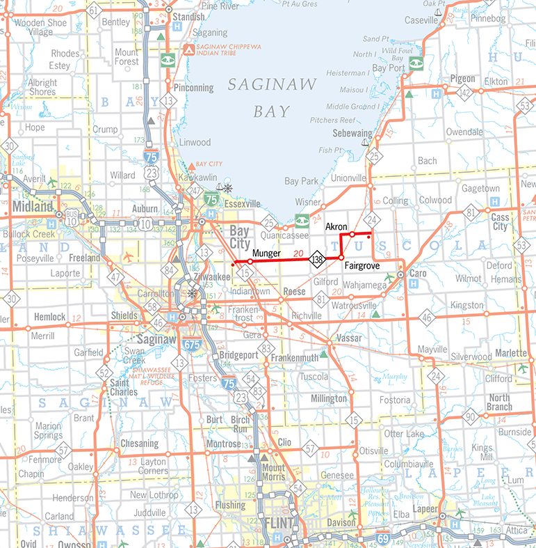 M-138 Route Map