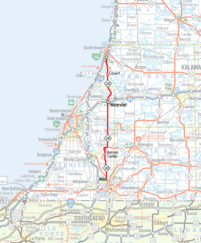 M-140 Route Map