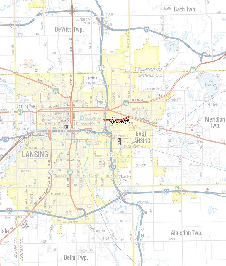 M-143 Route Map