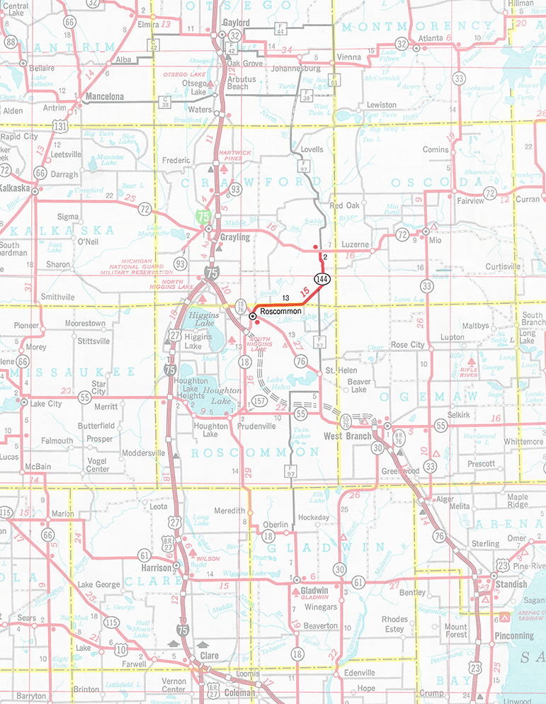 Former M-144 Route Map