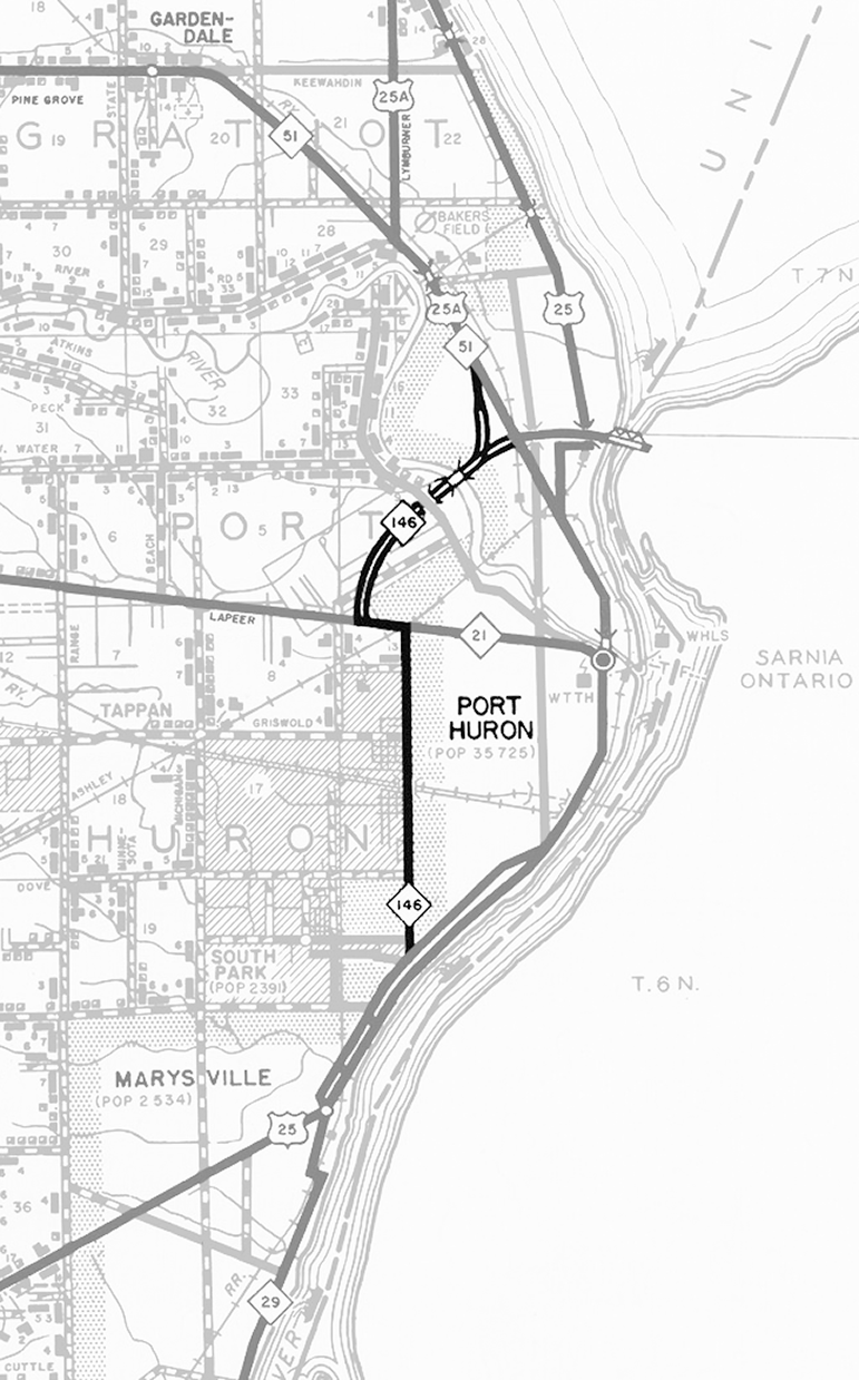 Former M-146 Route Map, 1956