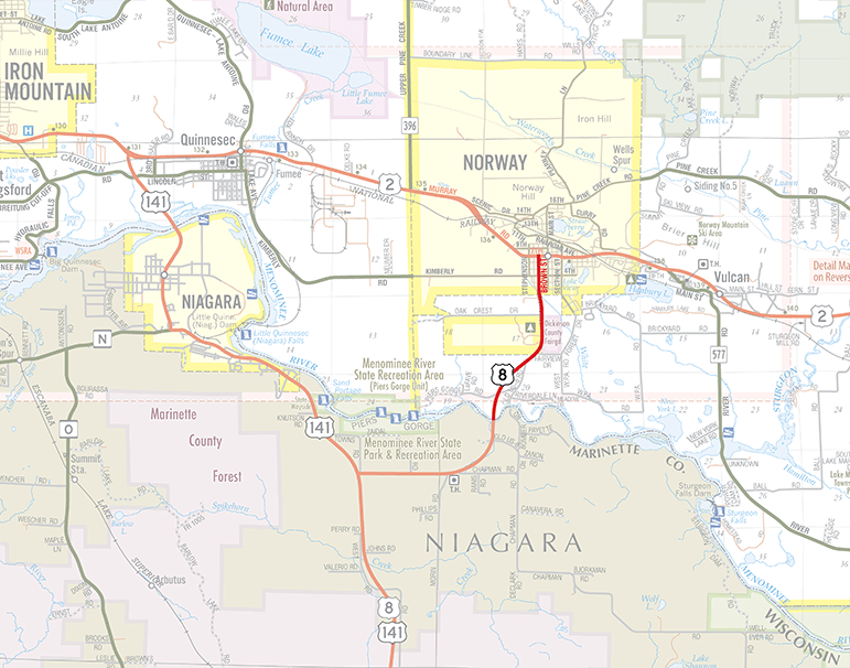 US-8 Route Map
