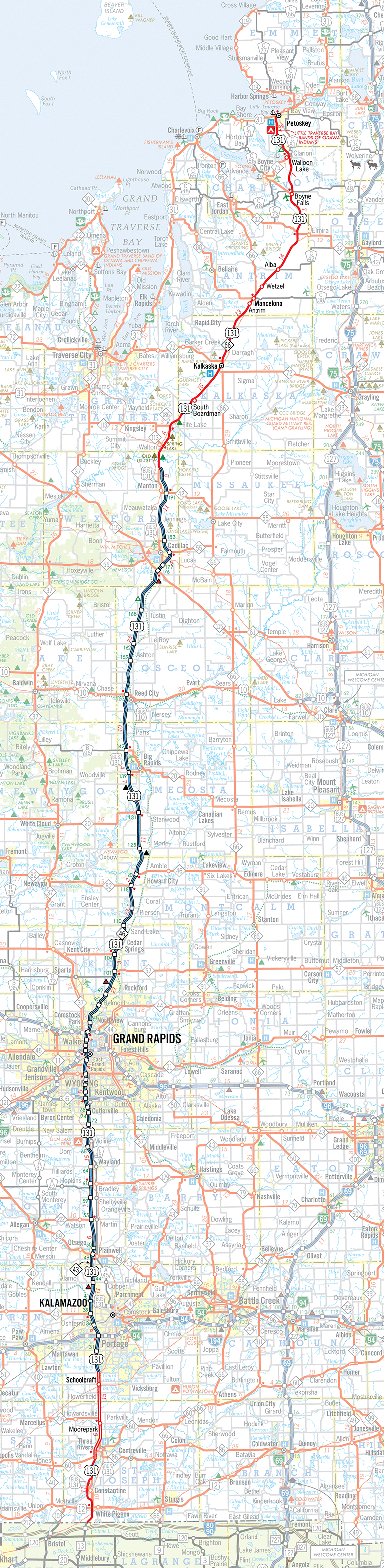 US-131 Route Map