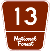 Federal Forest Highway 13 route marker